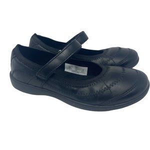 Hush Puppies Girls Leather Rudy Mary Jane Flats Shoes Black Size 12